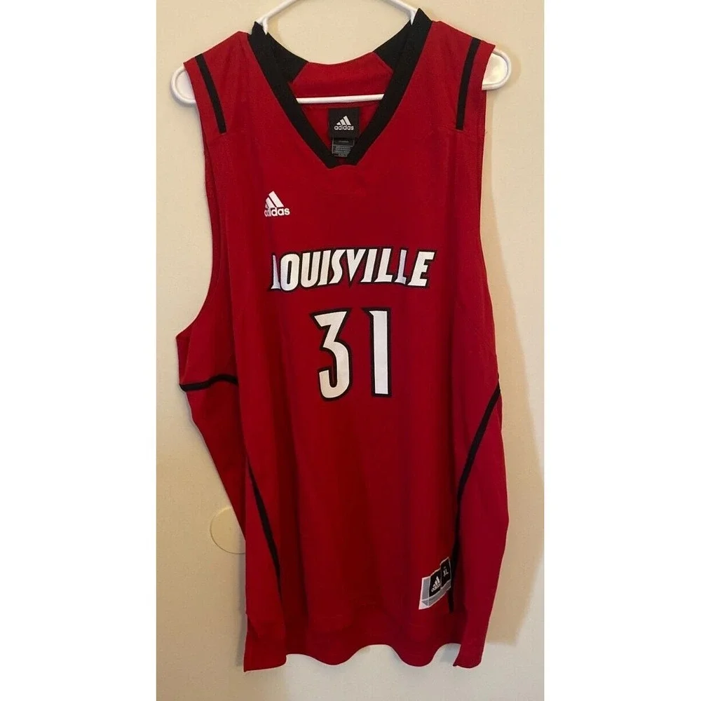 LOIUISVILLE CARDINALS ADIDAS JERSEY #31‎ NCAA RED WHITE SIZE XL